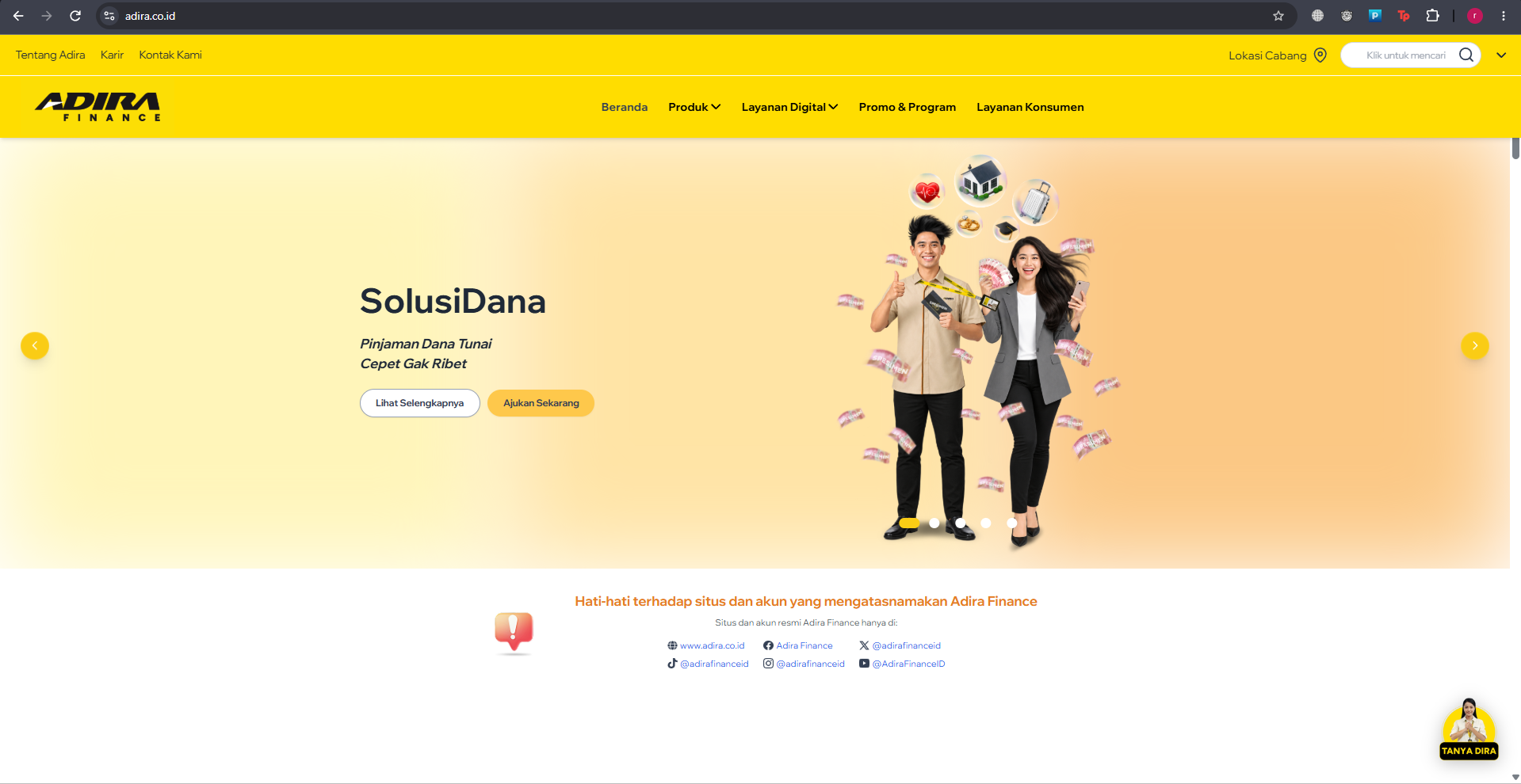 Pratinjau Adira.co.id